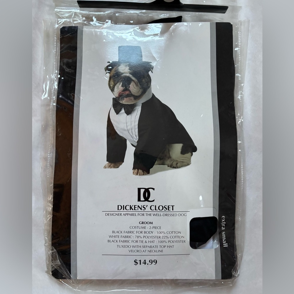 Dog groom tuxedo costume extra small